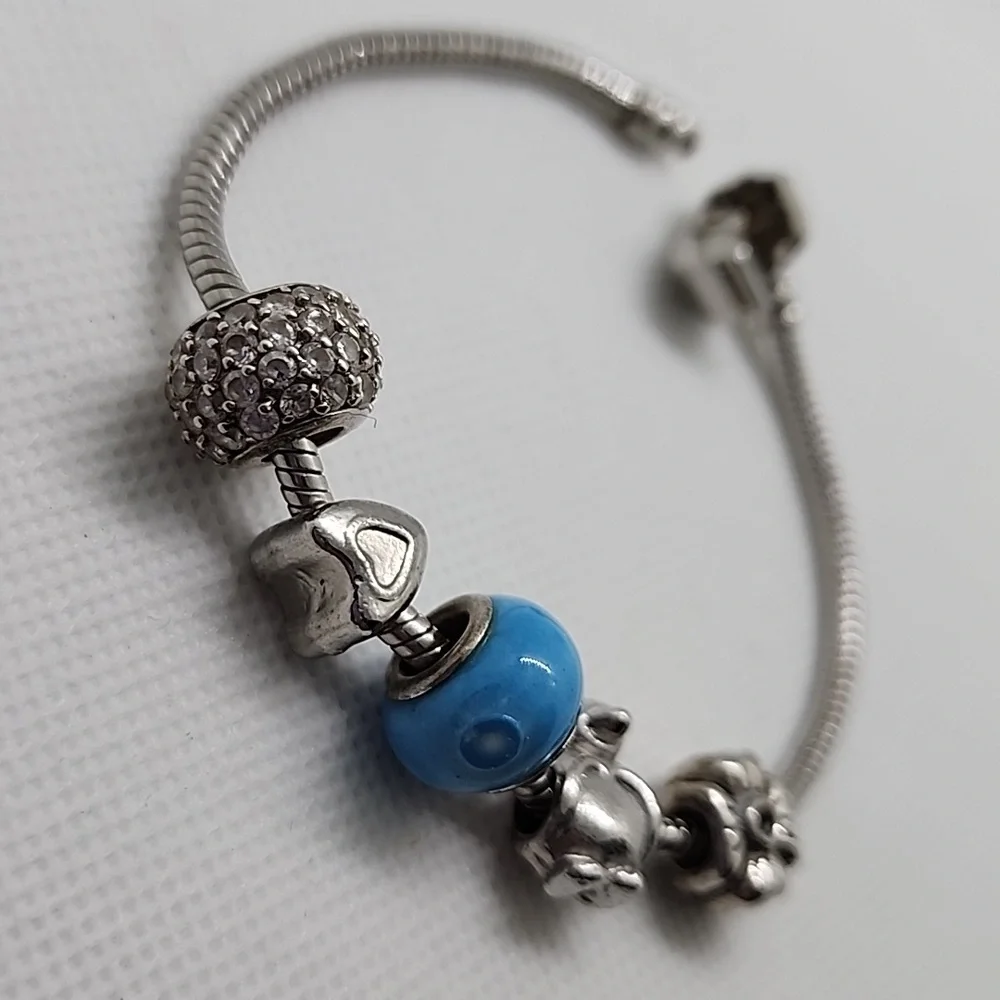 Silver Tone Multi Charm Bracelet - Picture 4 of 7